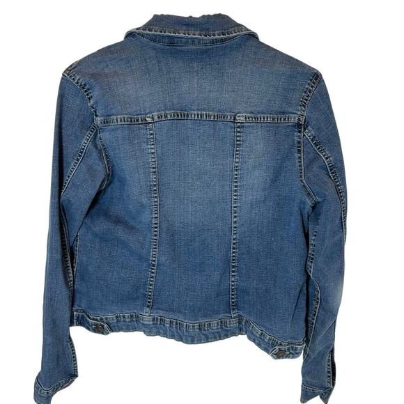 Vintage Roebuck & Co Women's Stretch Denim Trucker Jacket Western Size Medium - Picture 4 of 8